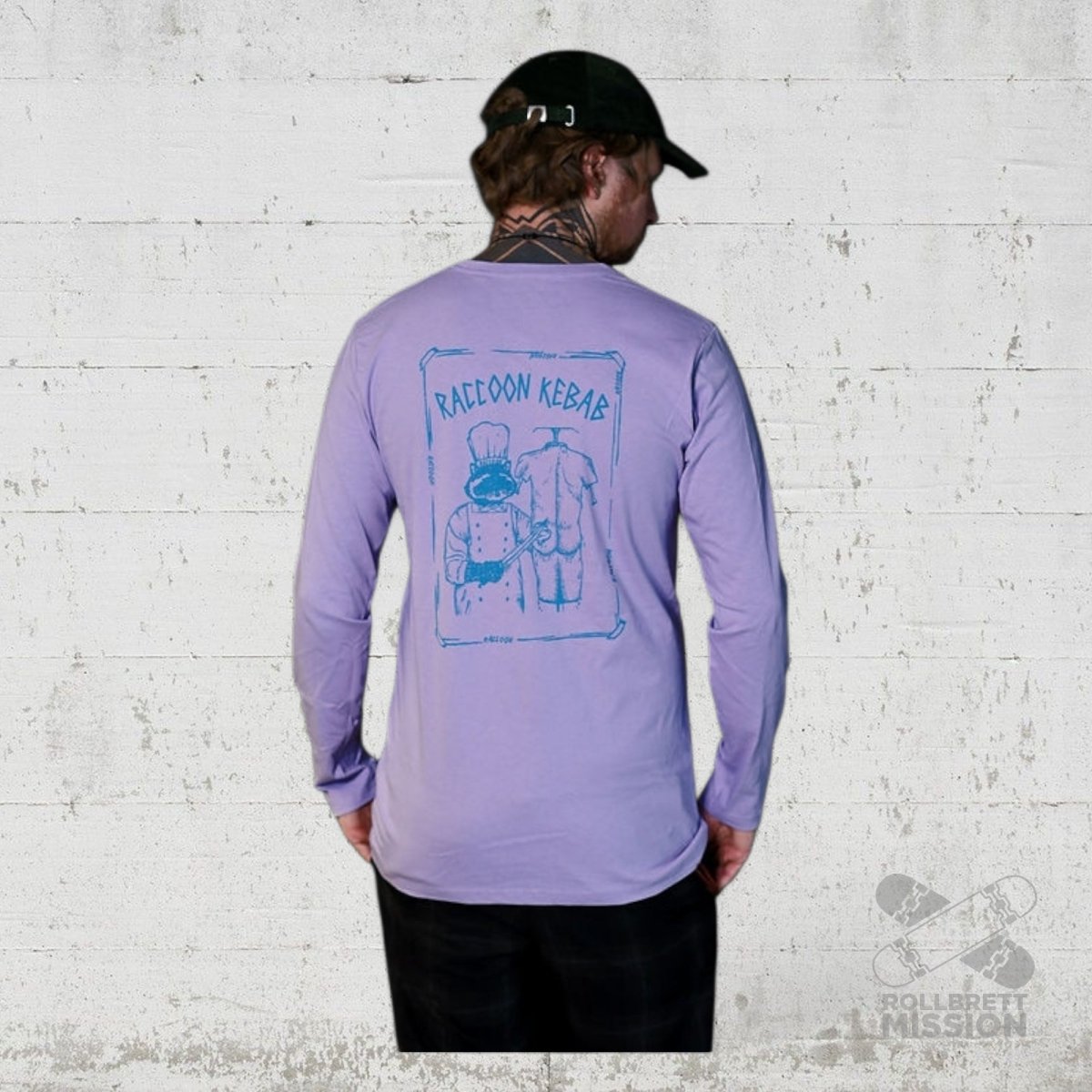 Raccoon Longsleeve Shirt Human Kbap flieder - Rollbrett Mission