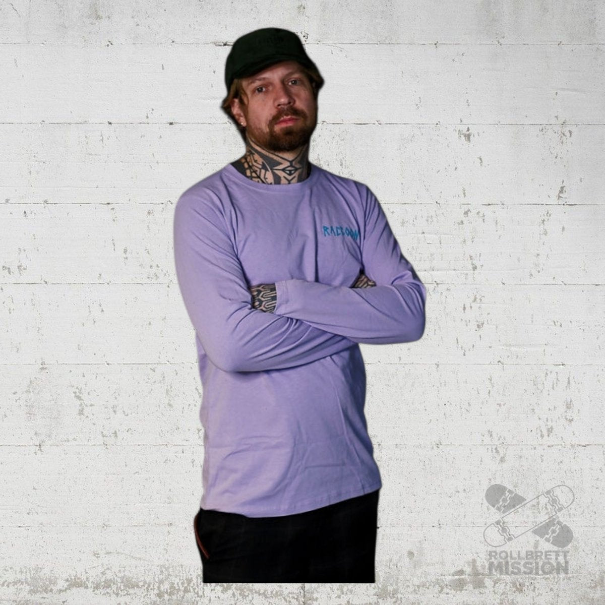 Raccoon Longsleeve Shirt Human Kbap flieder - Rollbrett Mission