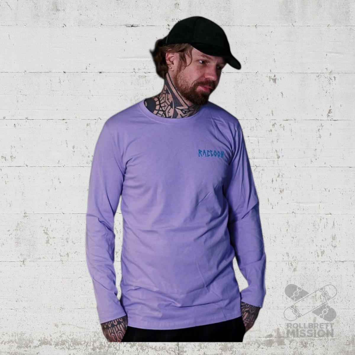 Raccoon Longsleeve Shirt Human Kbap flieder - Rollbrett Mission