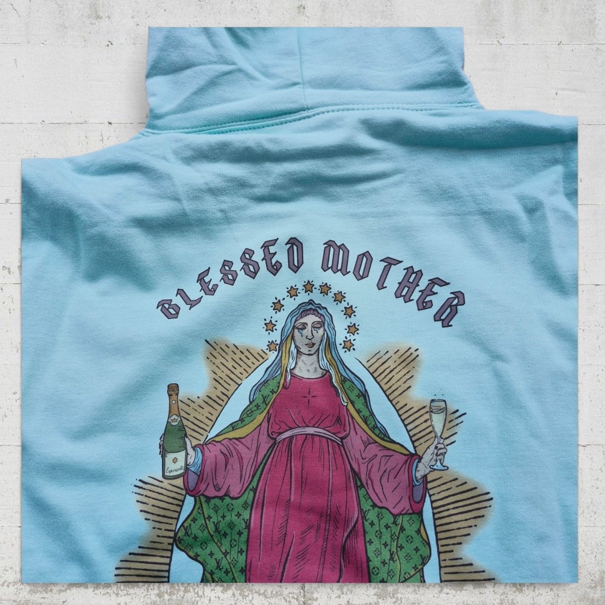 Raccoon Skateboards Hoodie Blessed Mother mint - Rollbrett Mission