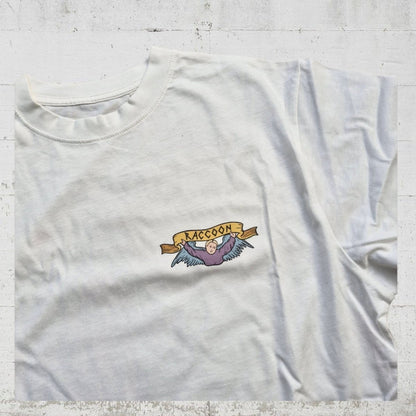 Raccoon T-Shirt Blessed Mother white - Rollbrett Mission