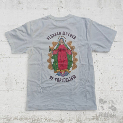 Raccoon T-Shirt Blessed Mother white - Rollbrett Mission