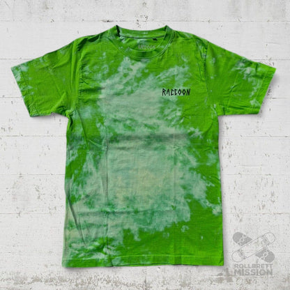 Raccoon T-Shirt Pepe green bleached - Rollbrett Mission