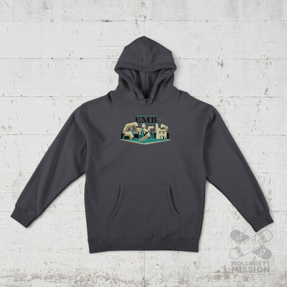 Real Skateboards Hoodie EMB charcoal - Shirts & Tops - Rollbrett Mission