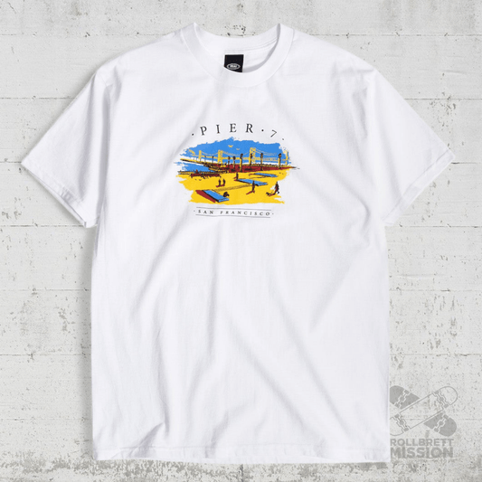 Real T-Shirt Pier 7 white - Rollbrett Mission