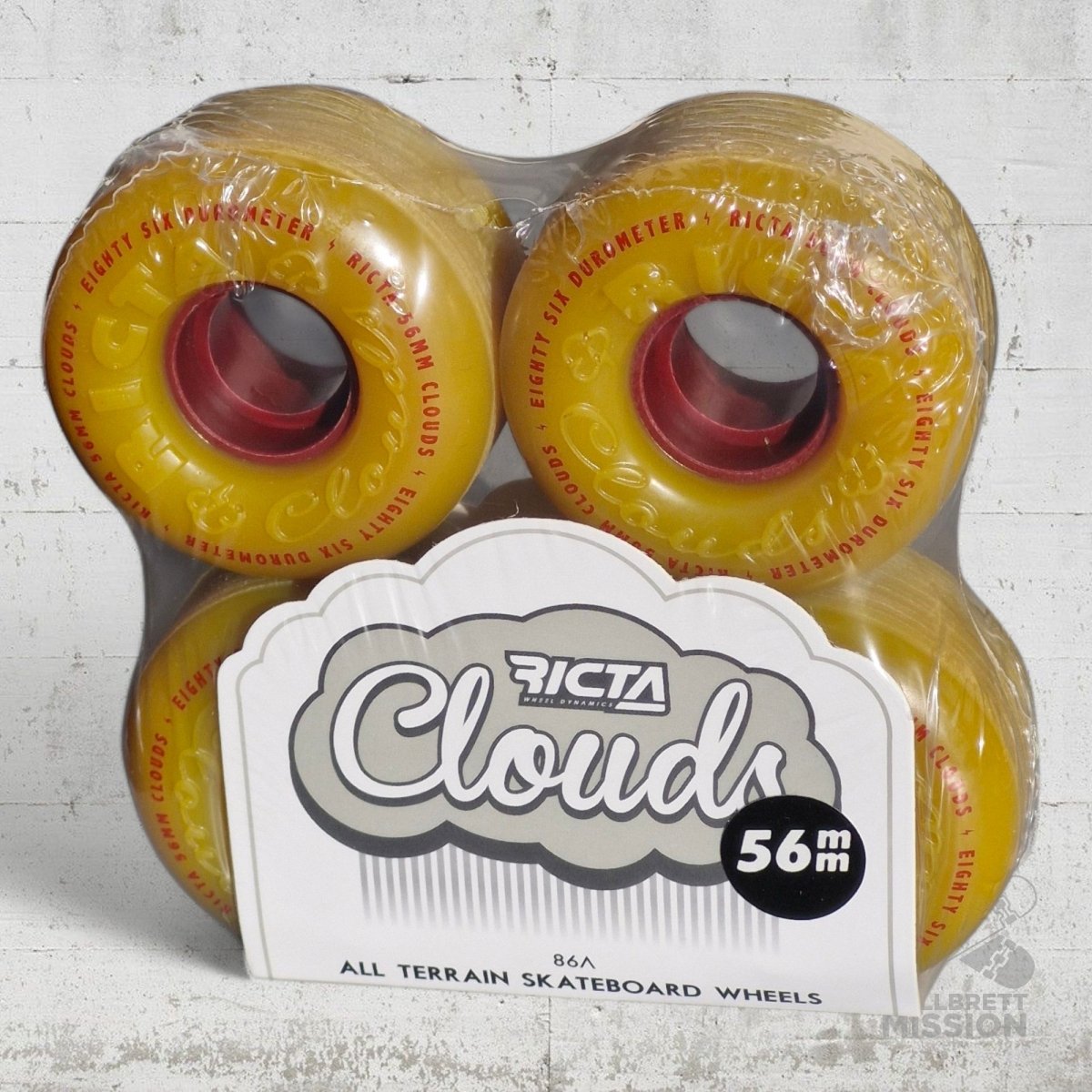 Ricta Clouds All Terrain 86A 56mm mustard Wheels - Skateboard - Rollen - Rollbrett Mission