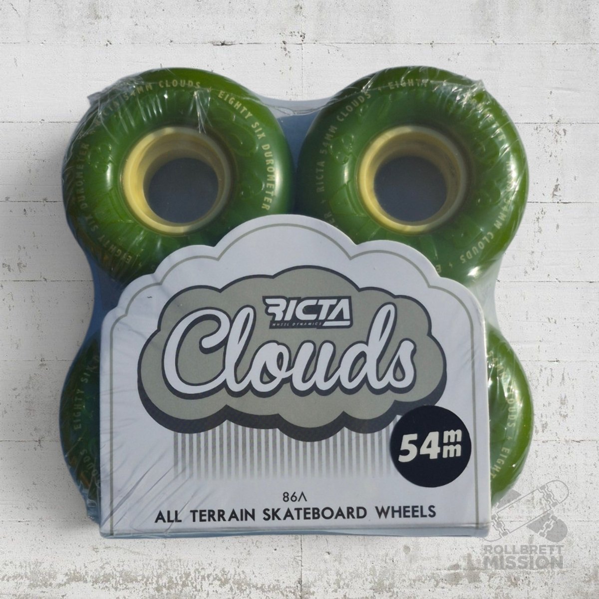 Ricta Clouds Green/Natural 86A 54mm Wheels - Skateboard-Rollen - Rollbrett Mission