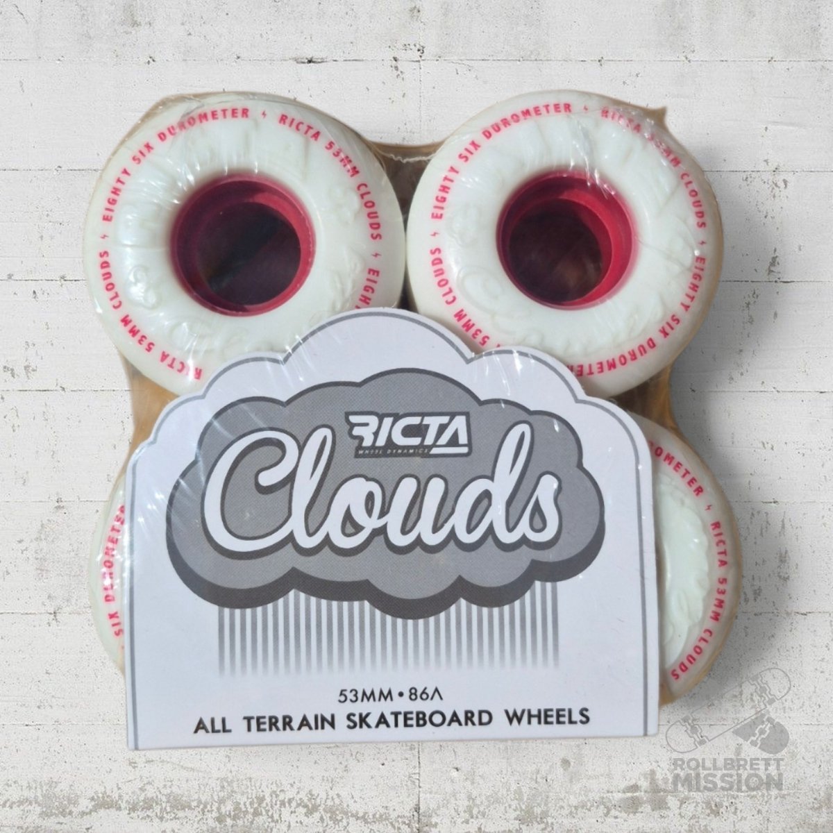 Ricta Clouds Red ATV 86A 53mm Wheels - Skateboard-Rollen - Rollbrett Mission