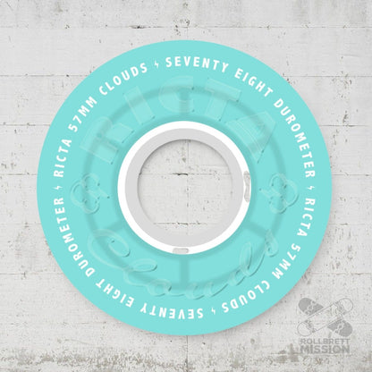 Ricta Clouds Transparent Aqua/White 78A 57mm Wheels - Skateboard-Rollen - Rollbrett Mission