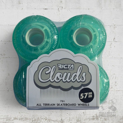 Ricta Clouds Transparent Aqua/White 78A 57mm Wheels - Skateboard-Rollen - Rollbrett Mission
