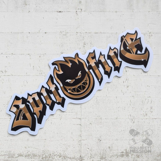 Spitfire Sticker Gold Chrome Bighead Medium 15cm