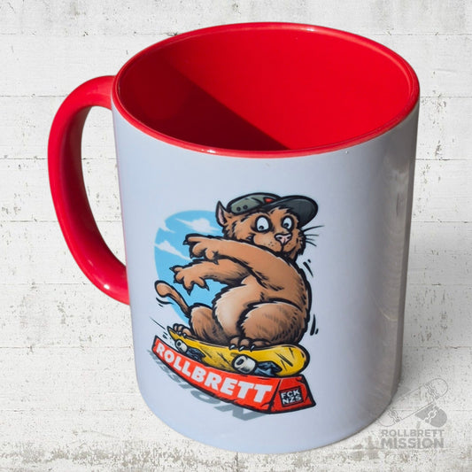 Rollbrett Mission Kaffeetasse Keramik Mug Slappy Katze