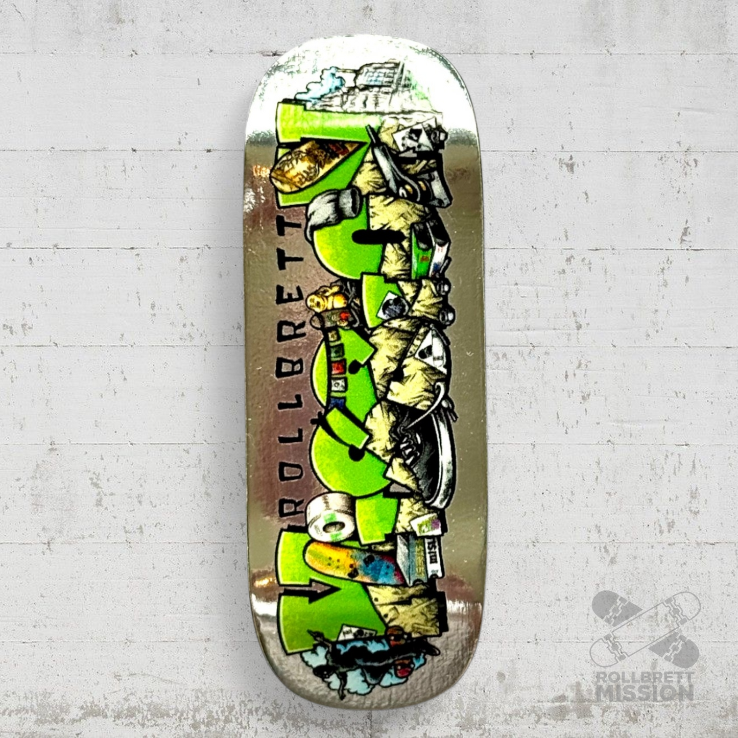 Custom x Rollbrett Mission Fingerboard Deck Shop Spirit 34mm Boxy Shape