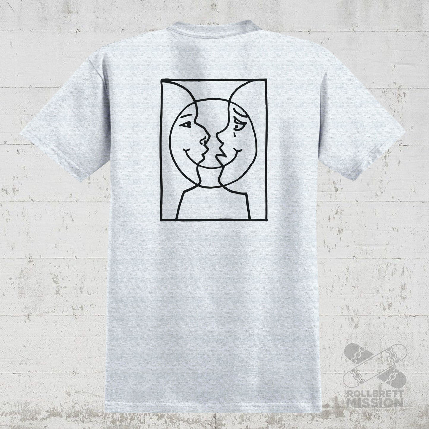 Krooked T-Shirt Moonsmile ash grey