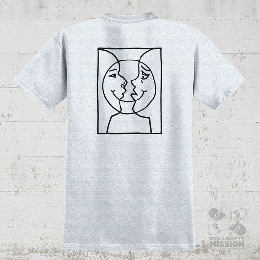 Krooked T-Shirt Moonsmile ash grey