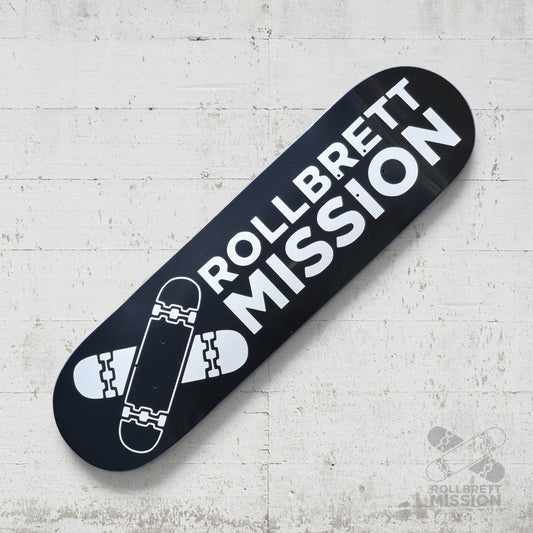 Rollbrett Mission Black Logo Deep Concave 8.0" Deck