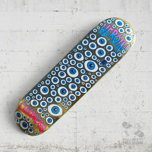 Heroin Skateboards Chet Childress Eyes gold 8.75 Deck