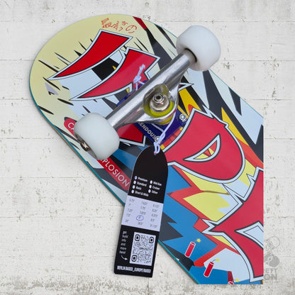 Inpeddo Caution Explosion Premium 8.0" Twin Complete Skateboard