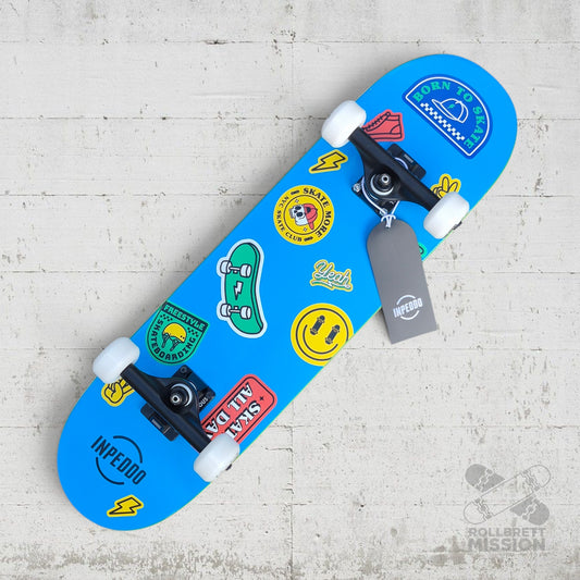Inpeddo Short & Wide 7.5" Stickers Kids Complete Skateboard