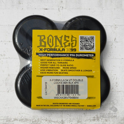 Bones X-Formula 99A 54mm Double Lock V7 Shape Annuals black Wheels