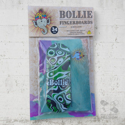Bollie Fingerboard Psychedelic 34mm Green Complete Setup