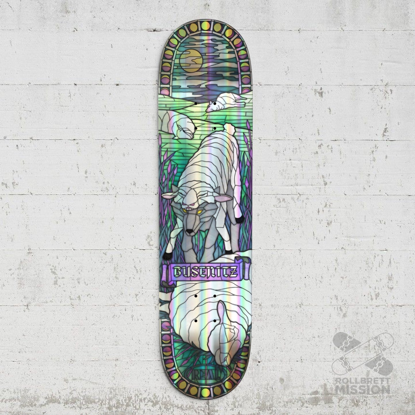 Real Dennis Busenitz Holographic Rainbow Foil Cathedral 8.38 Deck