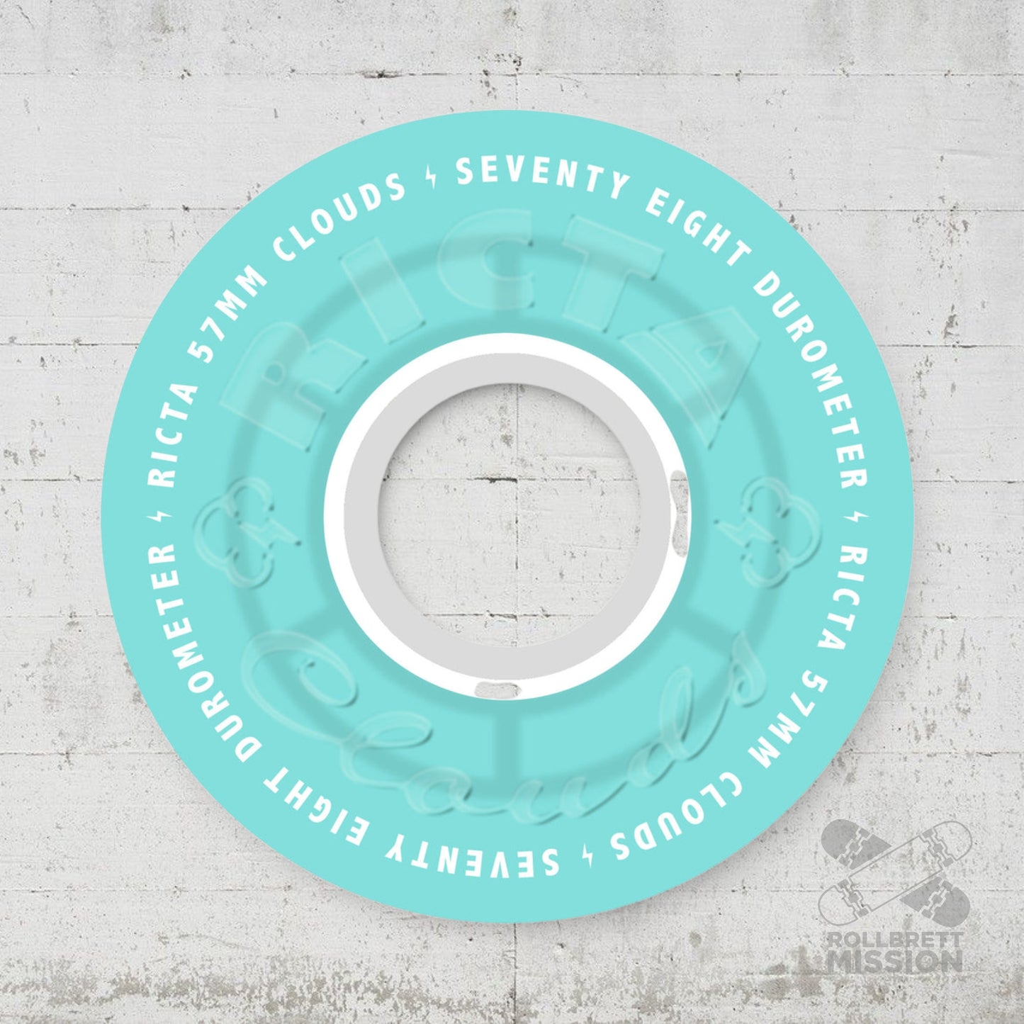 Ricta Clouds Transparent Aqua/White 78A 57mm Wheels