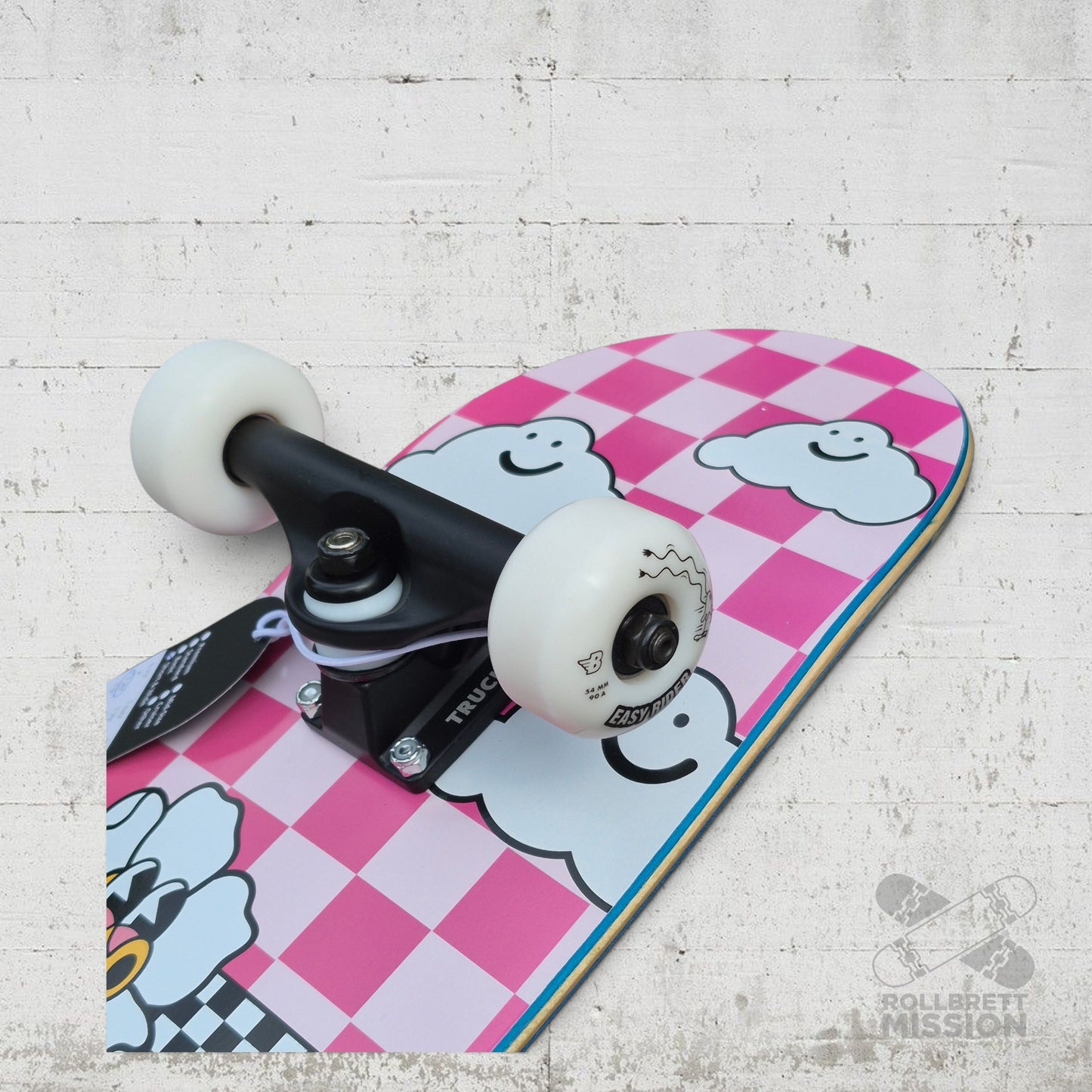 Inpeddo Short & Wide 7.25" Happy Flower Kids Complete Skateboard