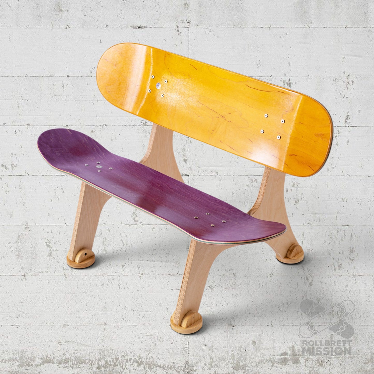 Wooden Skateboard Bench - Beine aus Holz für Sitzbank