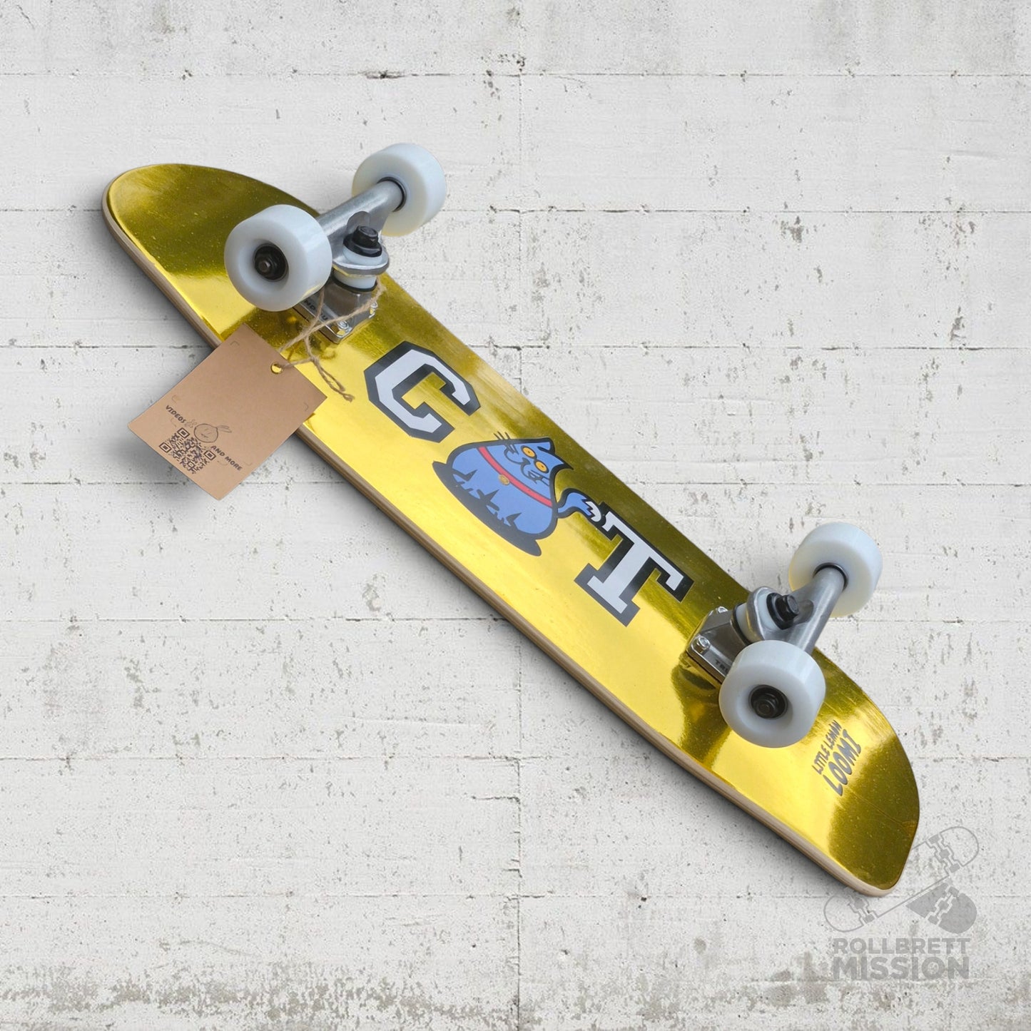 Little Lemon Loomi Kids Korkgrip Light Cruiser Skateboard 7.75 x 25.25 Golden Cat