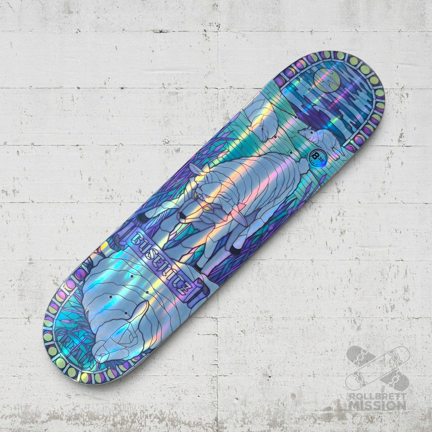 Real Dennis Busenitz Holographic Rainbow Foil Cathedral 8.38 Deck