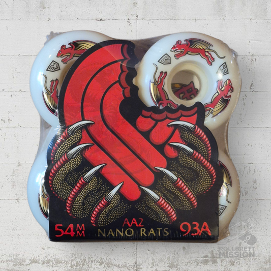 Powell Peralta Nano Rats 93A - AA2 Asymmetrical Shape - Wide Ride Patch - 54mm x 39mm Skateboard Wheels