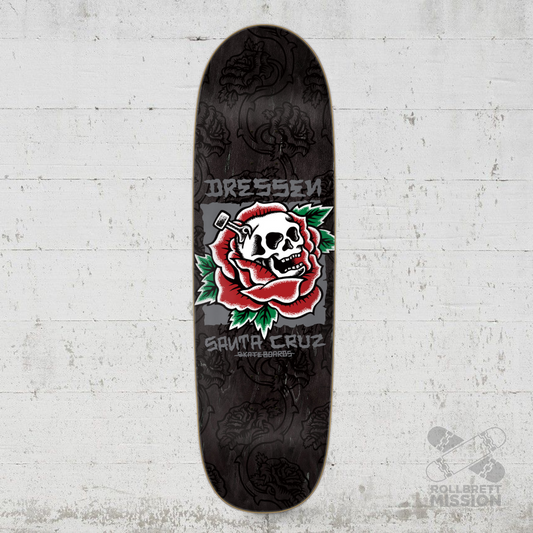 Santa Cruz Dressen Skull Rose 9.25" Skateboard Deck