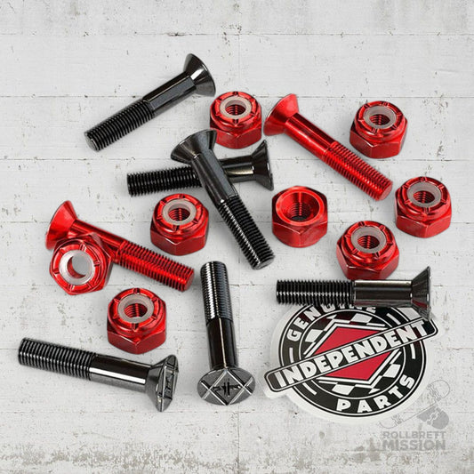 Independent 1" Kreuz Montageschrauben Bolts black red