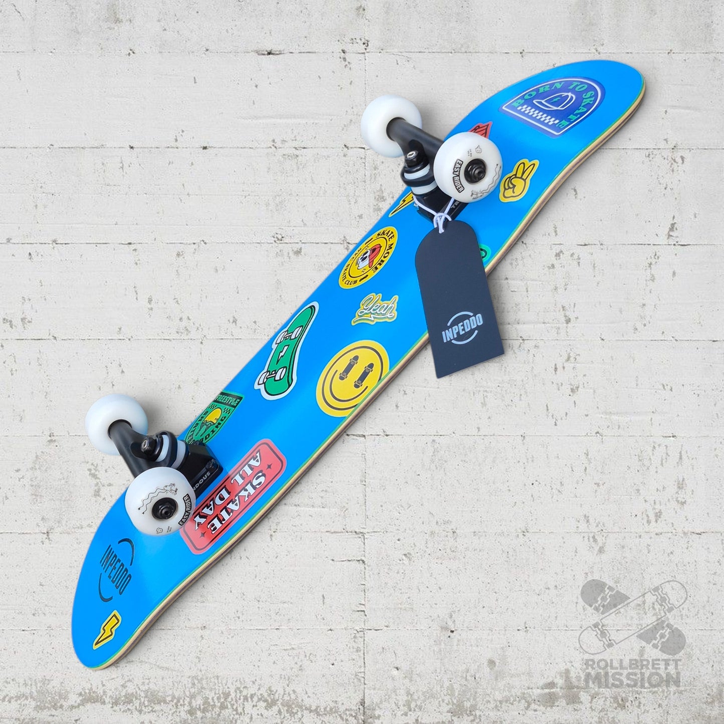 Inpeddo Short & Wide 7.5" Stickers Kids Complete Skateboard