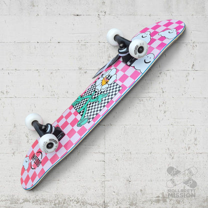 Inpeddo Short & Wide 7.25" Happy Flower Kids Complete Skateboard