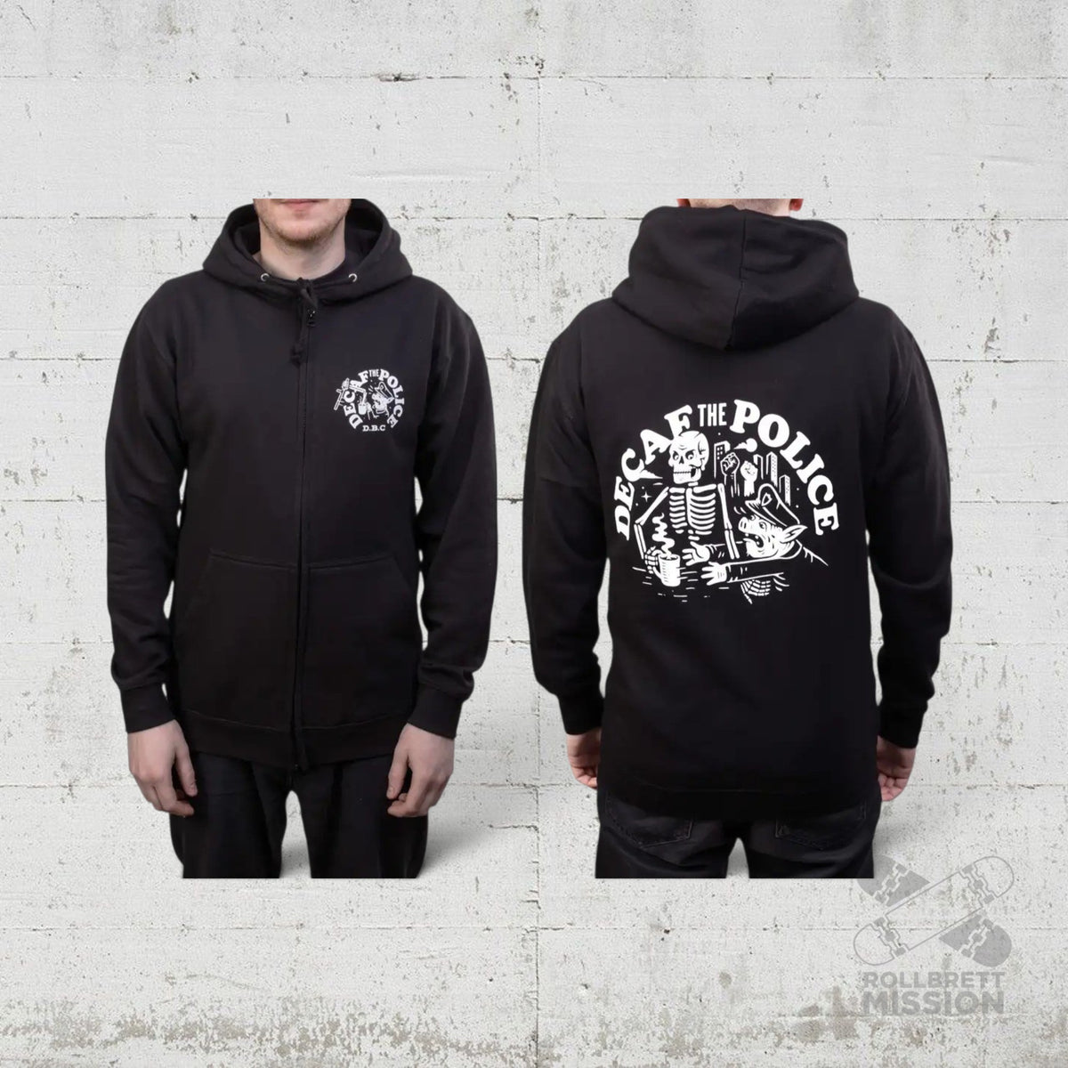 Koloss Hooded Zipper Decaf The Police black