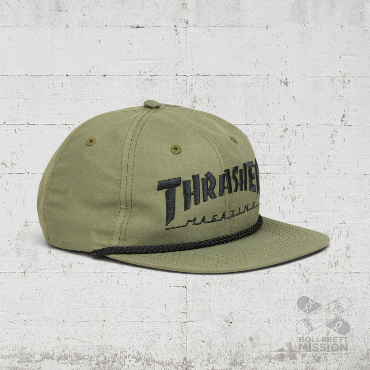 Thrasher Cap Rope Mag Logo Snapback olive black