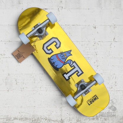 Little Lemon Loomi Kids Korkgrip Light Cruiser Skateboard 7.75 x 25.25 Golden Cat
