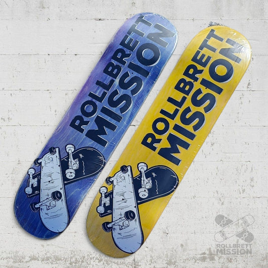 Rollbrett Mission 3D Logo 7.5 Short Twintail Deck - Skateboard - Decks - Rollbrett Mission