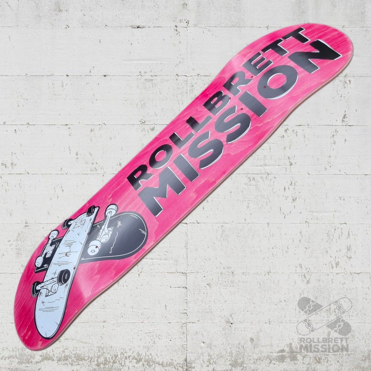 Rollbrett Mission 3D Logo 8.0 Short Twintail Deck - Skateboard - Decks - Rollbrett Mission