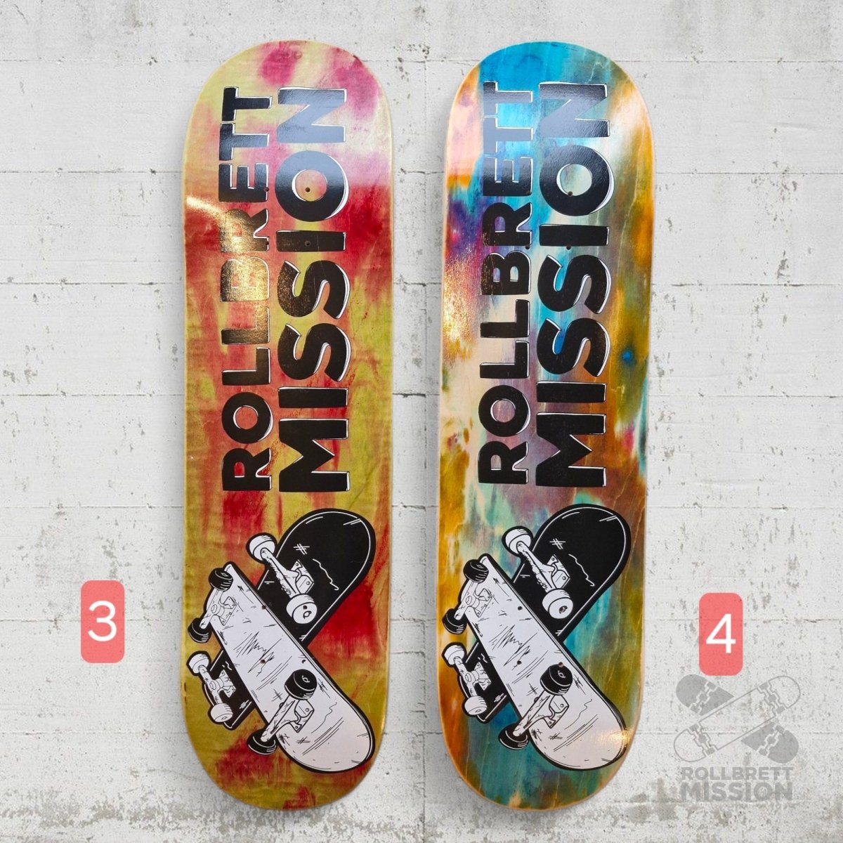 Rollbrett Mission 3D Logo Acid 8.5 Deck - Skateboard - Decks - Rollbrett Mission