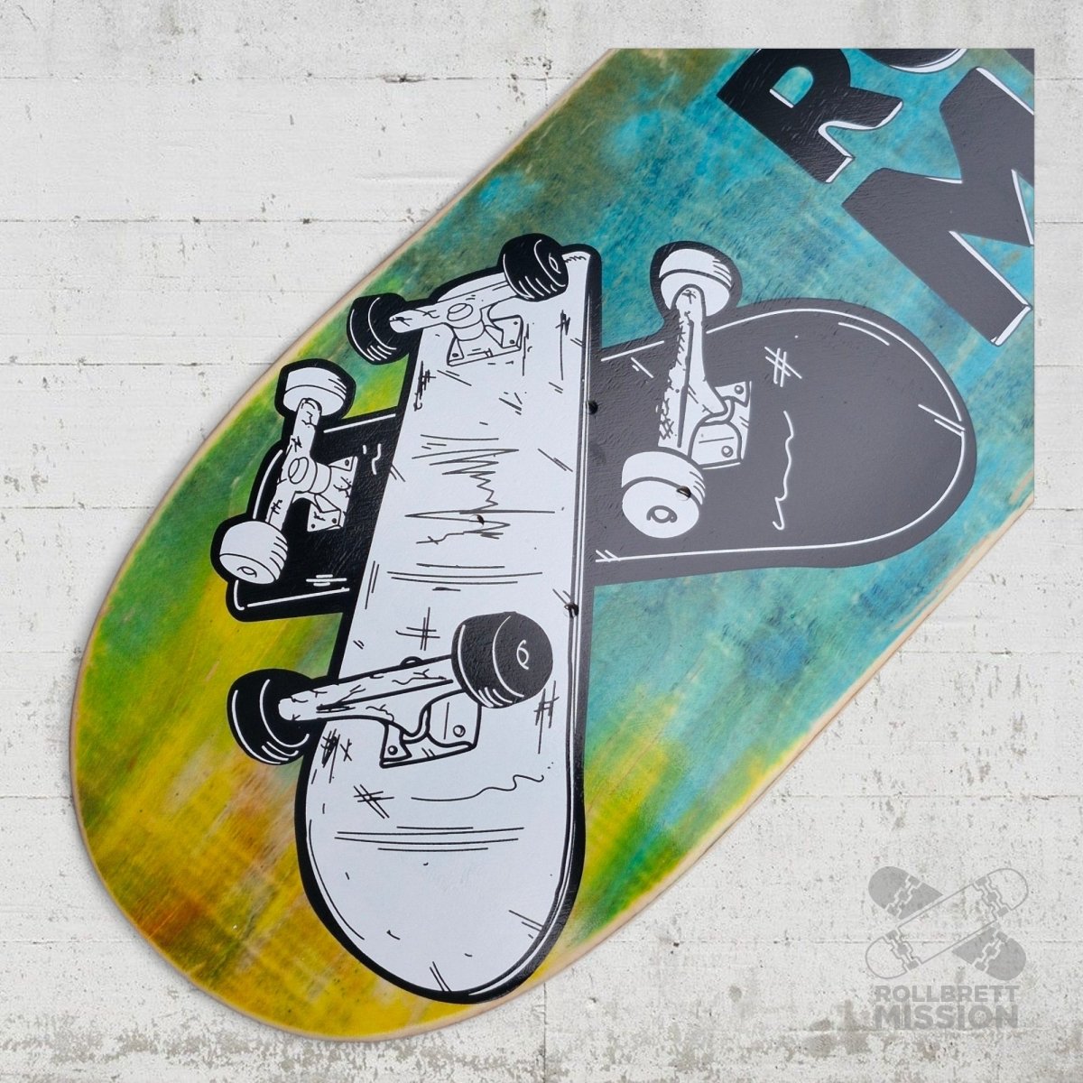 Rollbrett Mission 3D Logo Acid 8.5 Deck - Skateboard - Decks - Rollbrett Mission