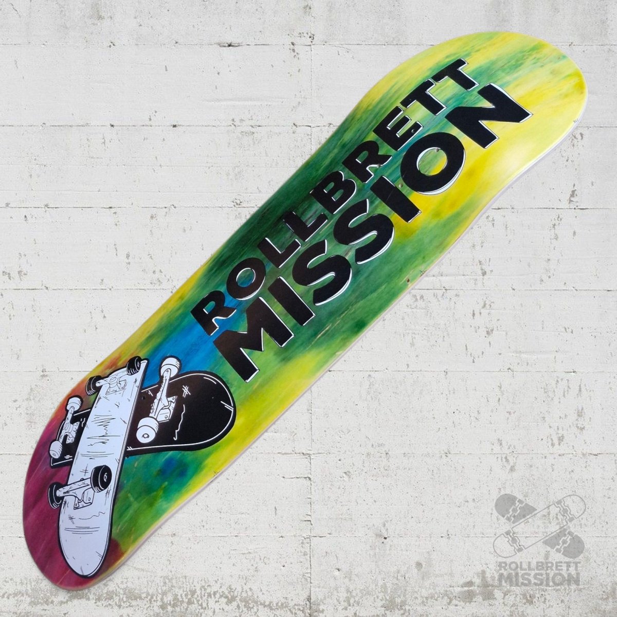 Rollbrett Mission 3D Logo Acid 9.0 Deck - Skateboard - Decks - Rollbrett Mission