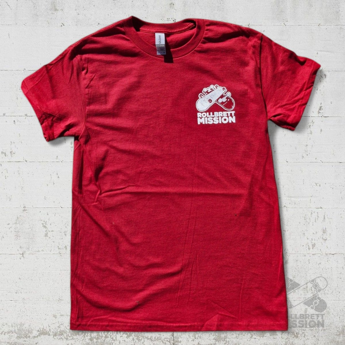 Rollbrett Mission 3D Mini Logo T-Shirt dunkelrot - Shirts & Tops - Rollbrett Mission