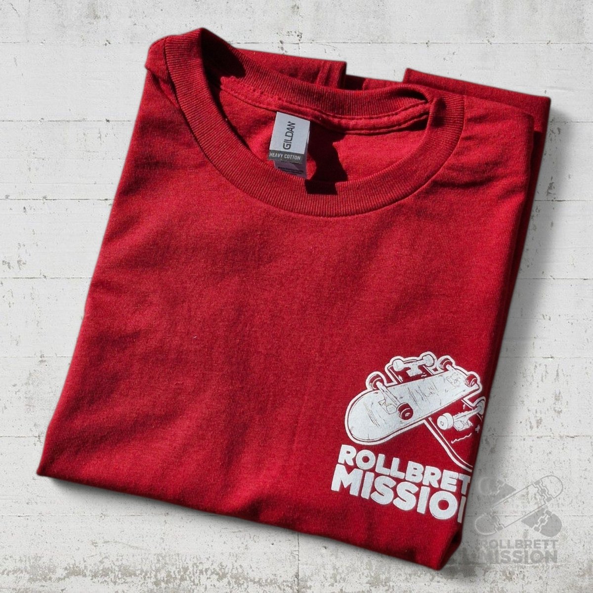 Rollbrett Mission 3D Mini Logo T-Shirt dunkelrot - Shirts & Tops - Rollbrett Mission