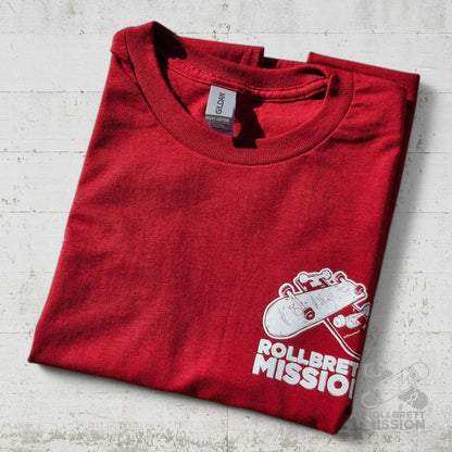 Rollbrett Mission 3D Mini Logo T-Shirt dunkelrot - Shirts & Tops - Rollbrett Mission