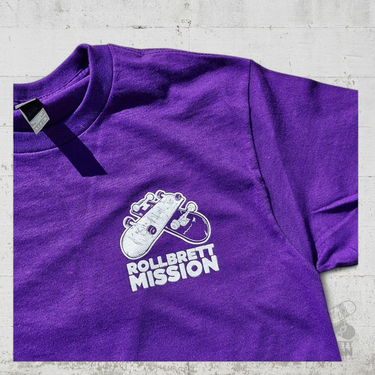 Rollbrett Mission 3D Mini Logo T-Shirt lila - Shirts & Tops - Rollbrett Mission