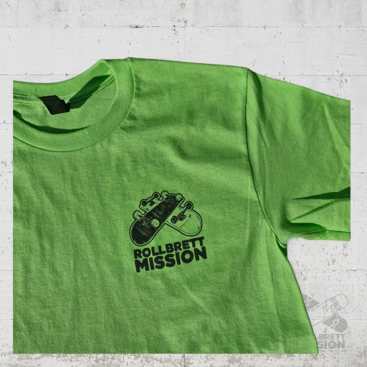Rollbrett Mission 3D Mini Logo T-Shirt limettengrün - Shirts & Tops - Rollbrett Mission