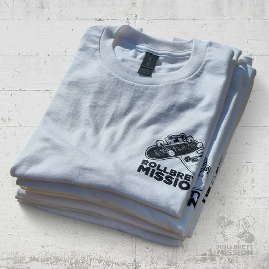 Rollbrett Mission 3D Mini Logo T-Shirt weiß - Shirts & Tops - Rollbrett Mission